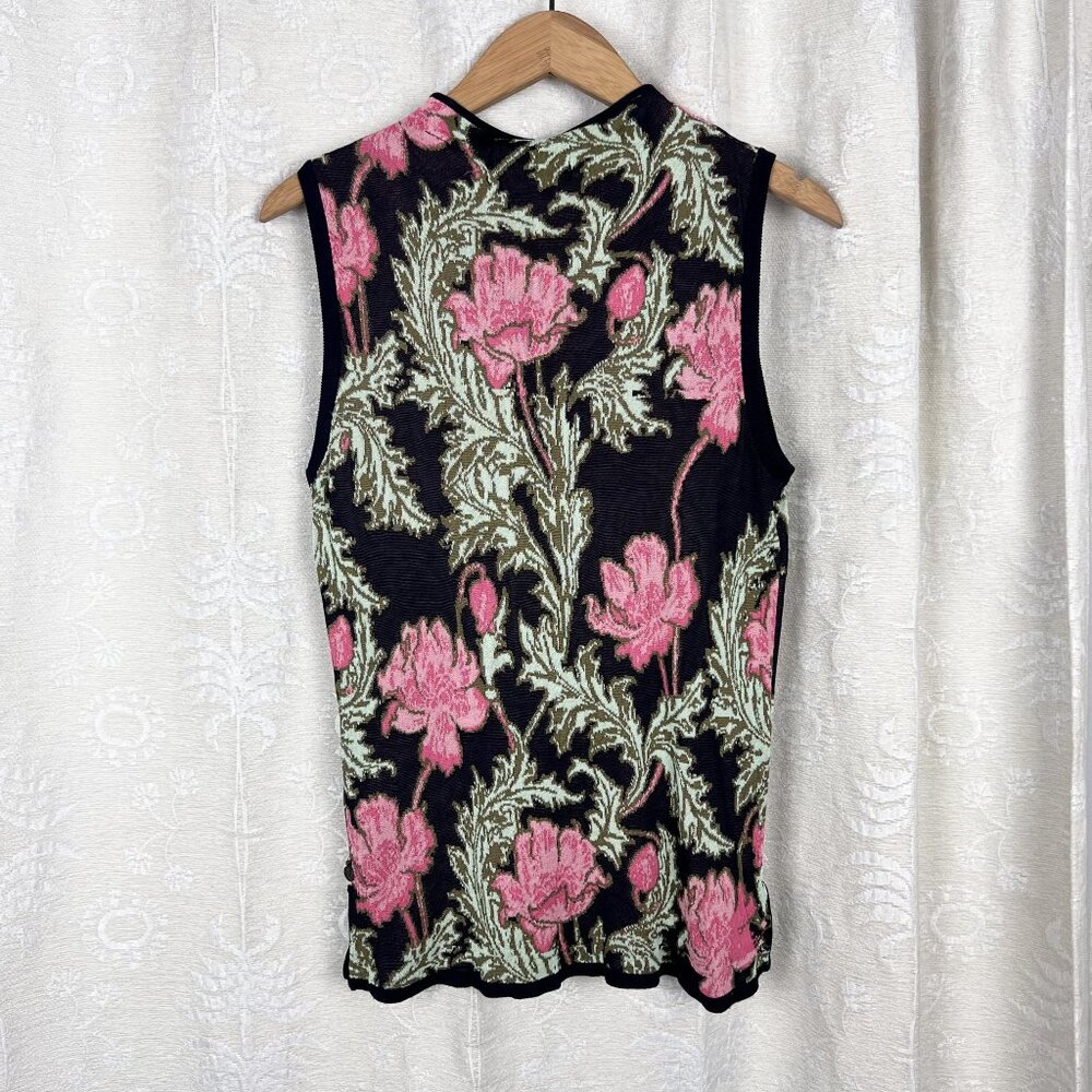 Scotch & Soda El Santo Camaleon stretch knit mock neck sleeveless sweater floral - Picture 5 of 8